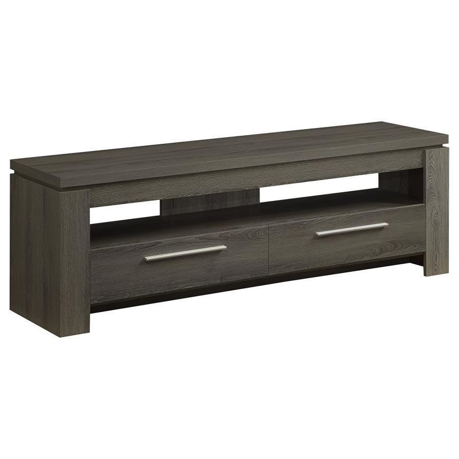 Elkton - 2-Drawer Engineered Wood 59" TV Stand Dark Gray by CoasterEssence | Bel Furniture