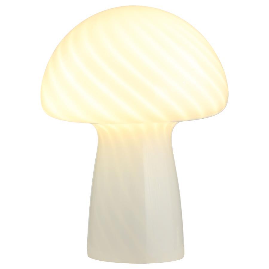 Kanaby - Mushroom Shaped Glass Bedside Table Lamp - White by Coaster Fine Furniture | Bel Furniture