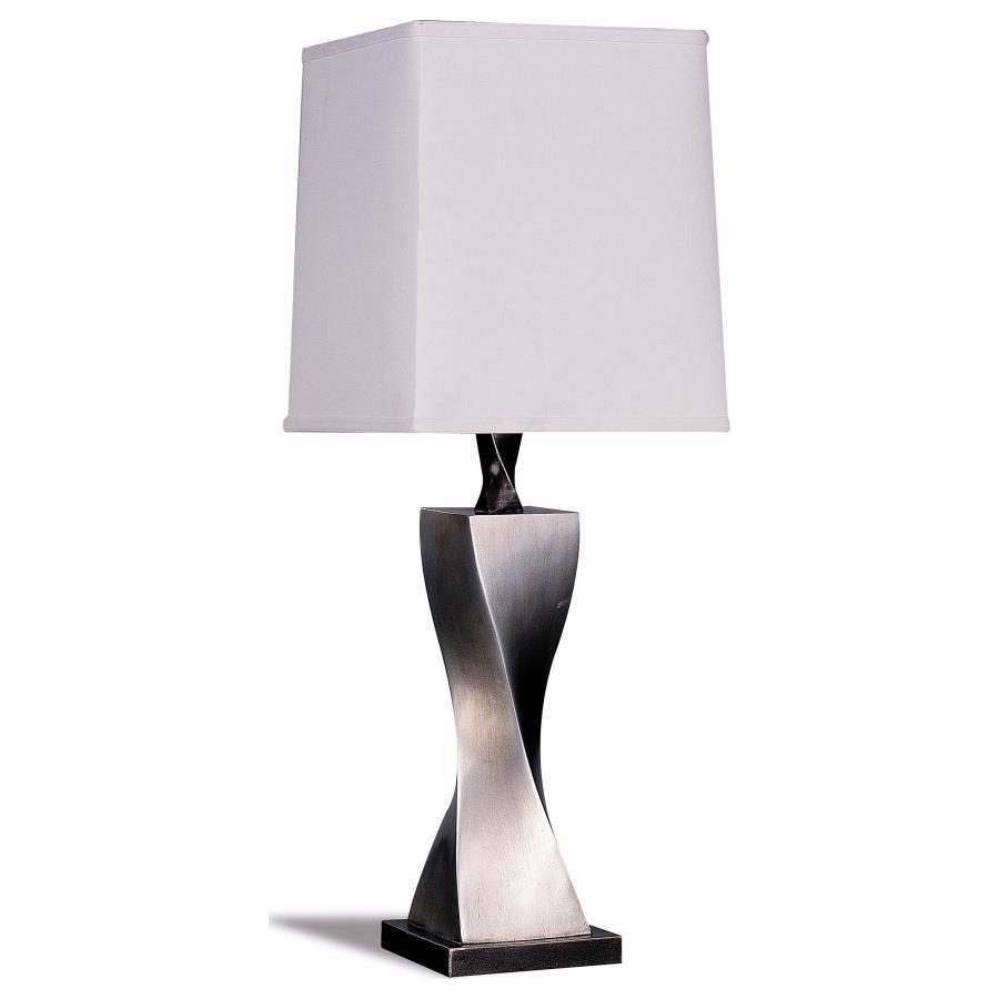 Keene - Tapered Shade Table Lamp Silver (Set of 2) - Distressed Silver by CoasterEveryday | Bel Furniture