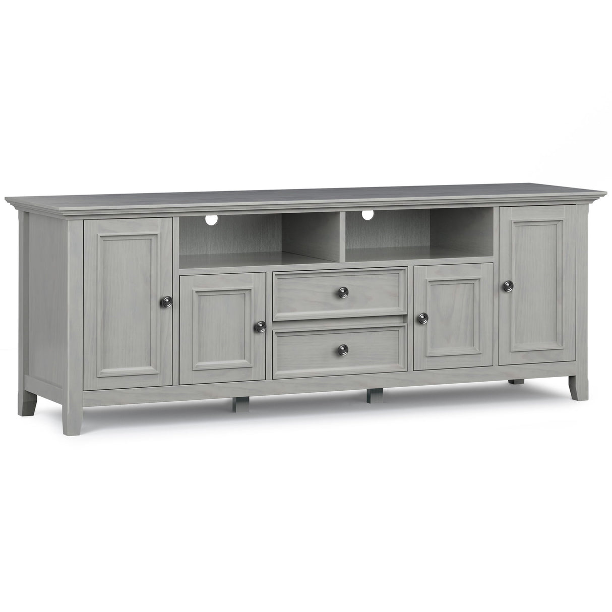 Amherst - Wide TV Media Stand Gray by Simpli-Home | Bel Furniture