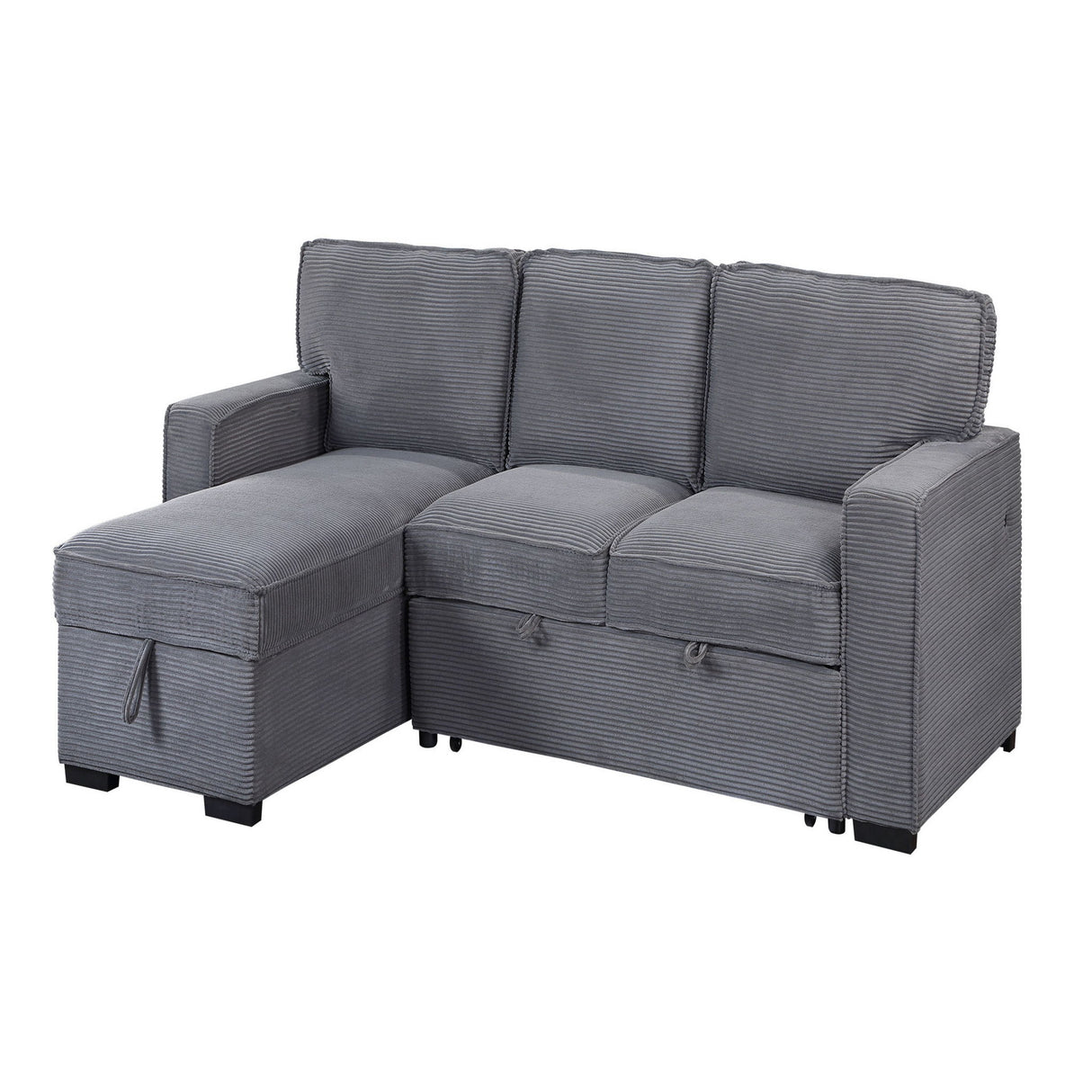 Territory - Pull Out Sofa Bed With Design - Dark Gray