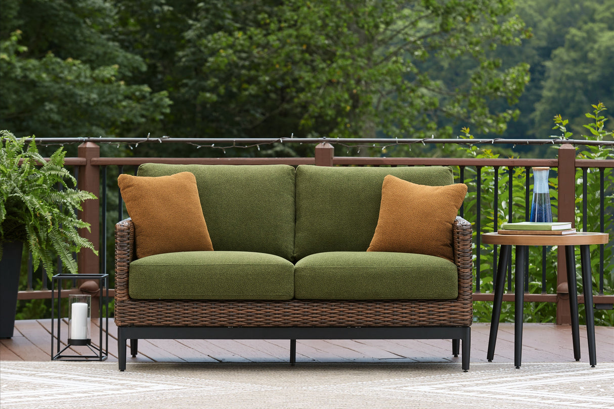 Horizon Hall - Brown / Green - Loveseat With Cushion by Signature Design by Ashley® | Bel Furniture