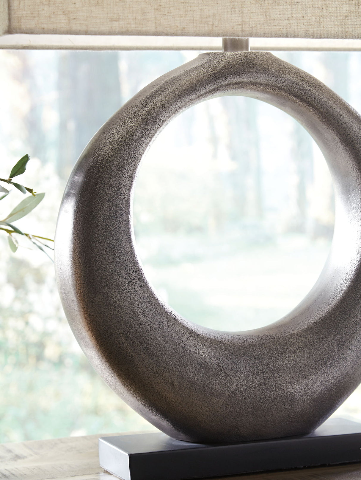 Saria - Metal Table Lamp - Antique Silver Finish