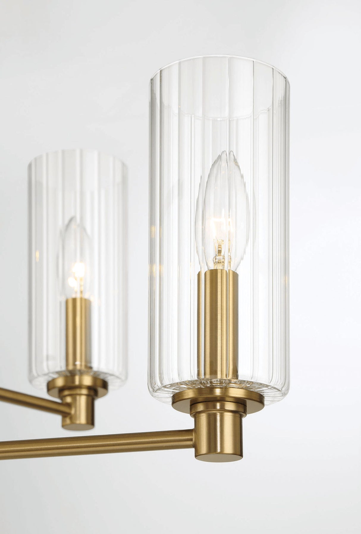 Timeless - 6 Lights Chandelier With Clear Ribbed Satin - Antique Brass / Clear / Gold by Ashcroft Furniture | Bel Furniture