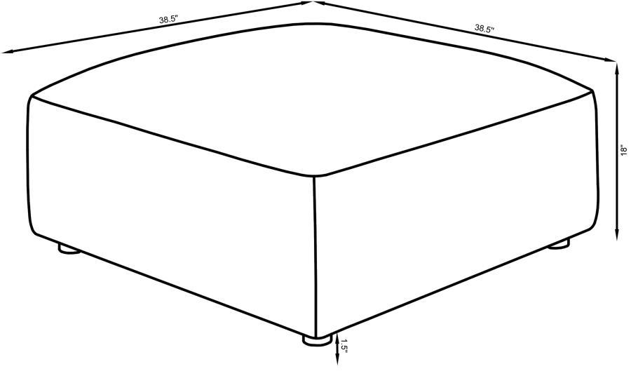 Jennifer - Square Upholstered Ottoman by CoasterElevations | Bel Furniture