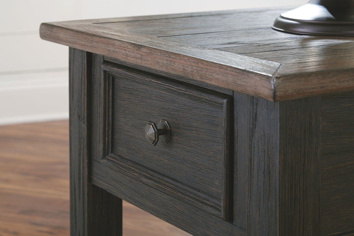 Tyler Creek - Grayish Brown / Black - Rectangular End Table by Signature Design by Ashley® | Bel Furniture
