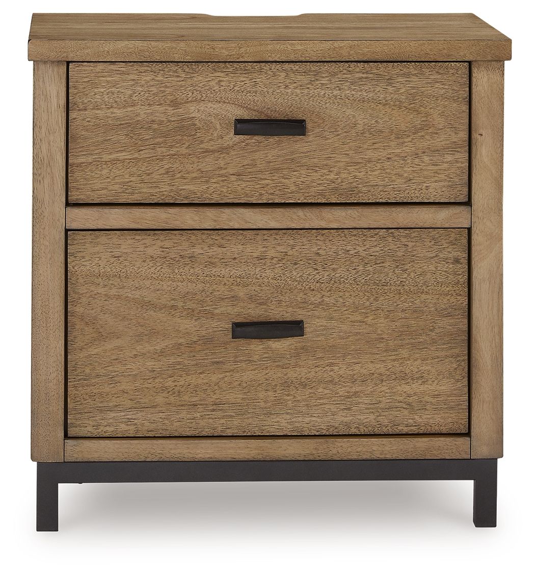 Tomtyn - Light Brown - Two Drawer Night Stand by Benchcraft® | Bel Furniture