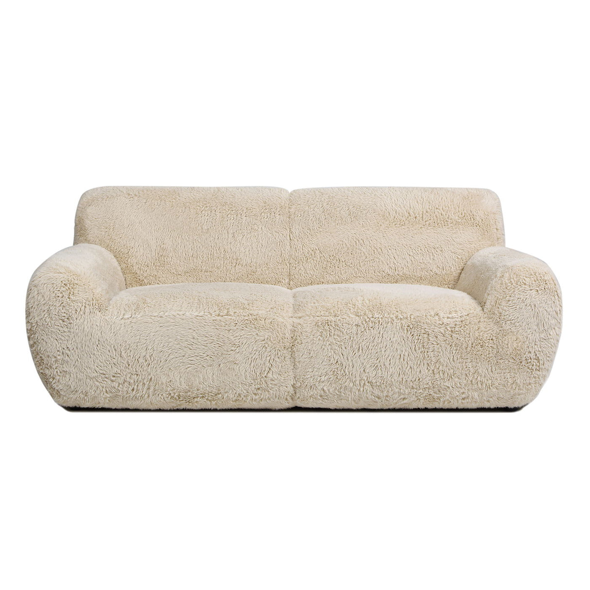 Summit - Faux Sheepskin Overstuffed Sofa - Cream Beige by Jennifer Taylor Home | Bel Furniture