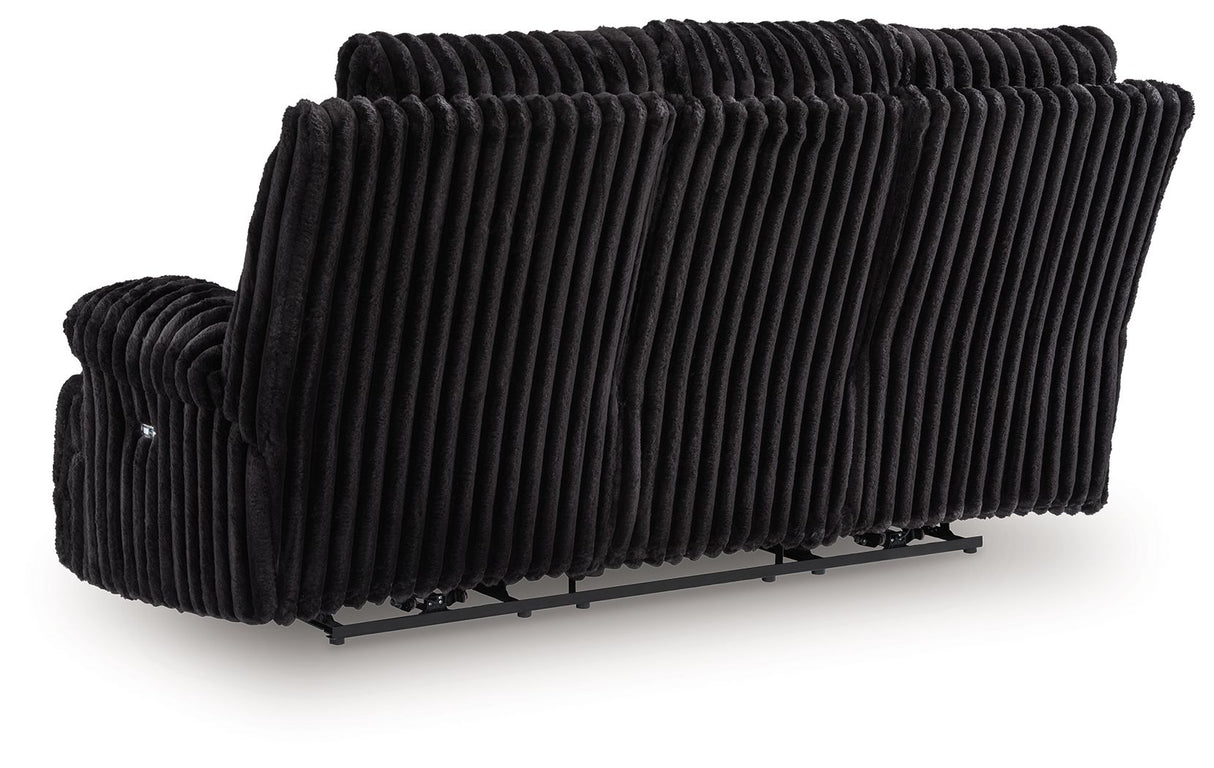 Rhine Falls - Onyx - Reclining Power Sofa With Drop Down Table by Signature Design by Ashley® | Bel Furniture