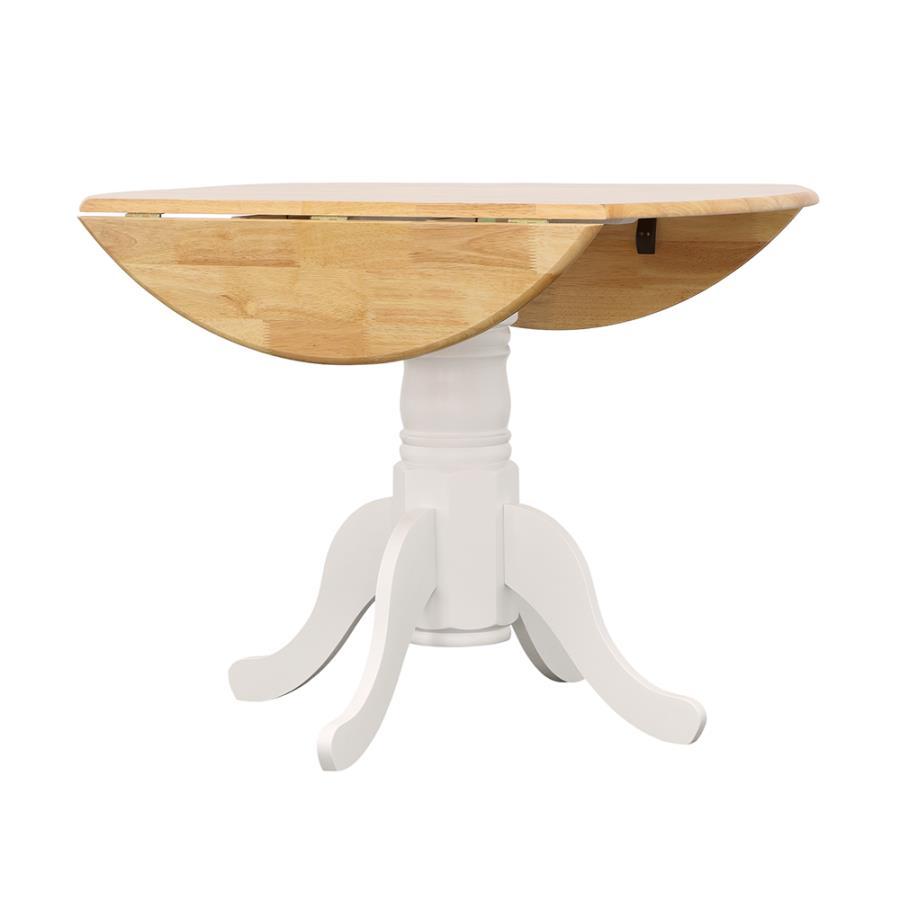 Allison - Round Drop Leaf Extension Dining Table - White by CoasterEveryday | Bel Furniture