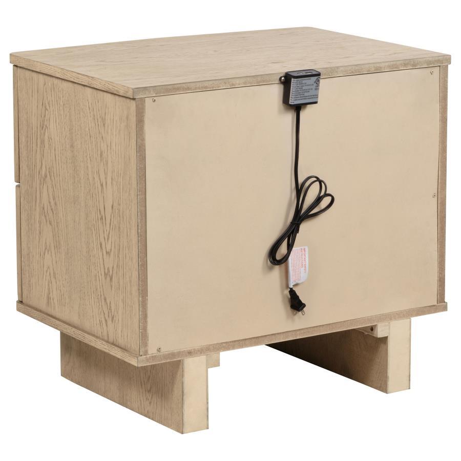 Kailani - 2-Drawer Nightstand Bedside Table - Beige Oak by Coaster Fine Furniture | Bel Furniture