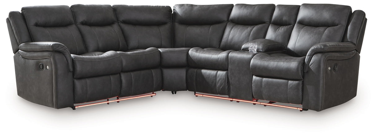 Sultan Meadow - Carbon - 2-Piece Reclining Sectional by Signature Design by Ashley® | Bel Furniture