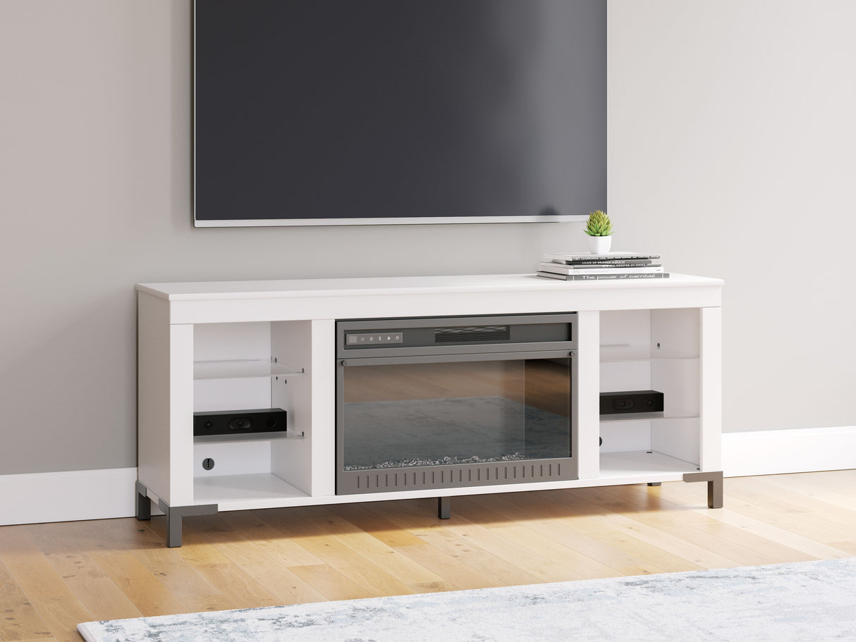Brollevi - White - TV Stand With Fireplace by Signature Design by Ashley® | Bel Furniture