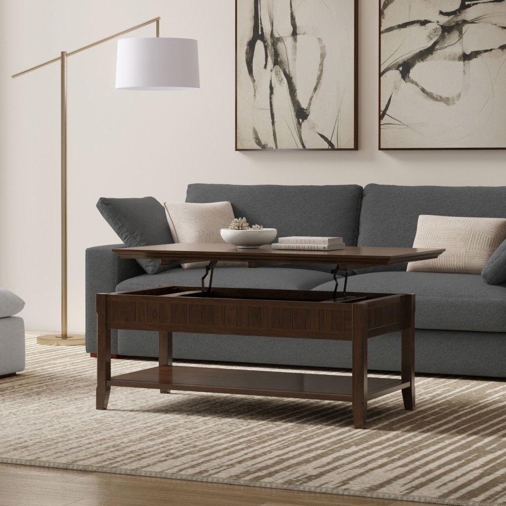 Acadian - Lift Top Coffee Table - Brown by Simpli-Home | Bel Furniture