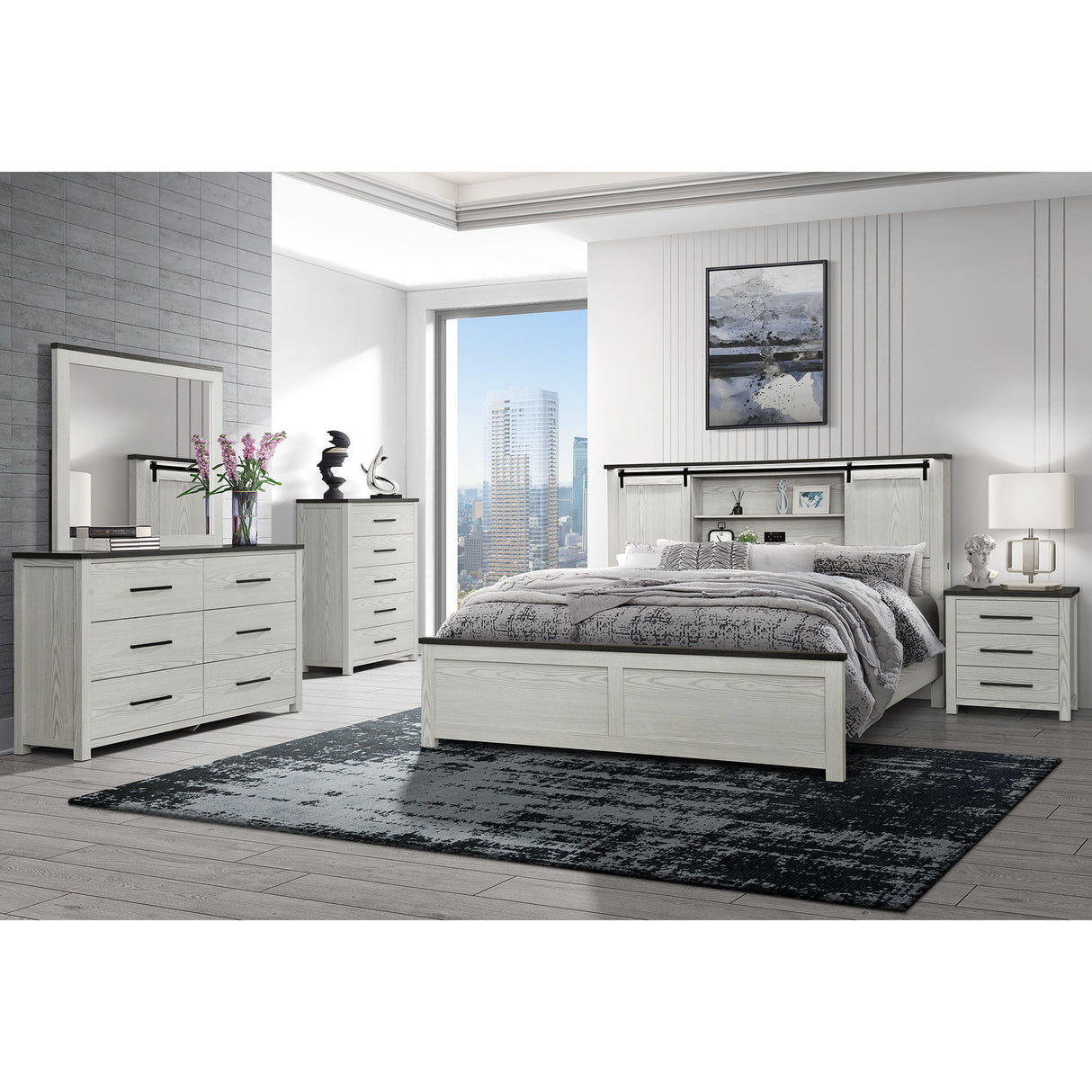 Avery - Nightstand With Top Spacious Drawers, Block Feet - Beige