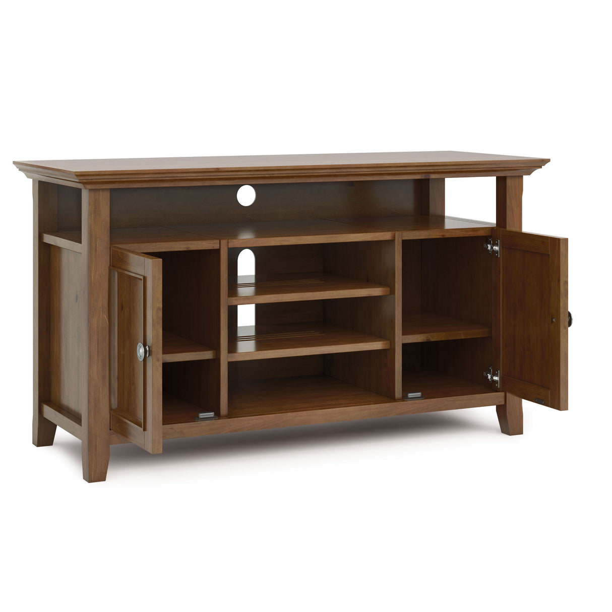 Amherst - TV Media Stand - Medium Saddle Brown by Simpli-Home | Bel Furniture
