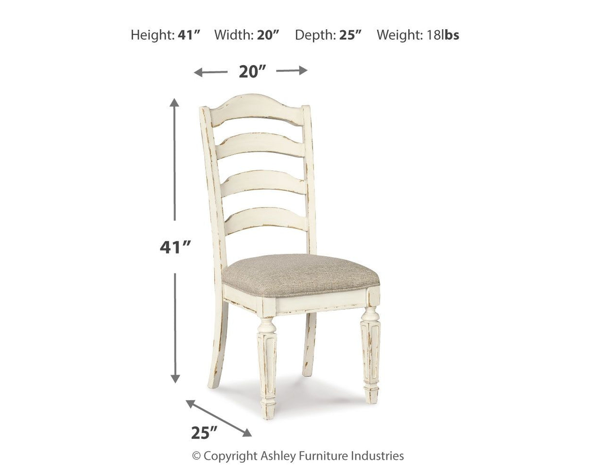 Realyn - Chipped White - Dining UPH Side Chair (Set of 2) - Ladderback by Signature Design by Ashley® | Bel Furniture