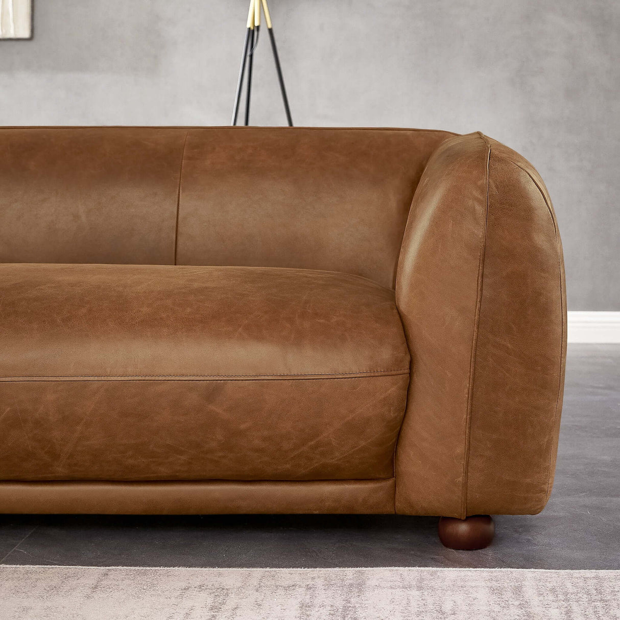 Marlon - Luxury Italian Leather Sofa - Brown / Rustic