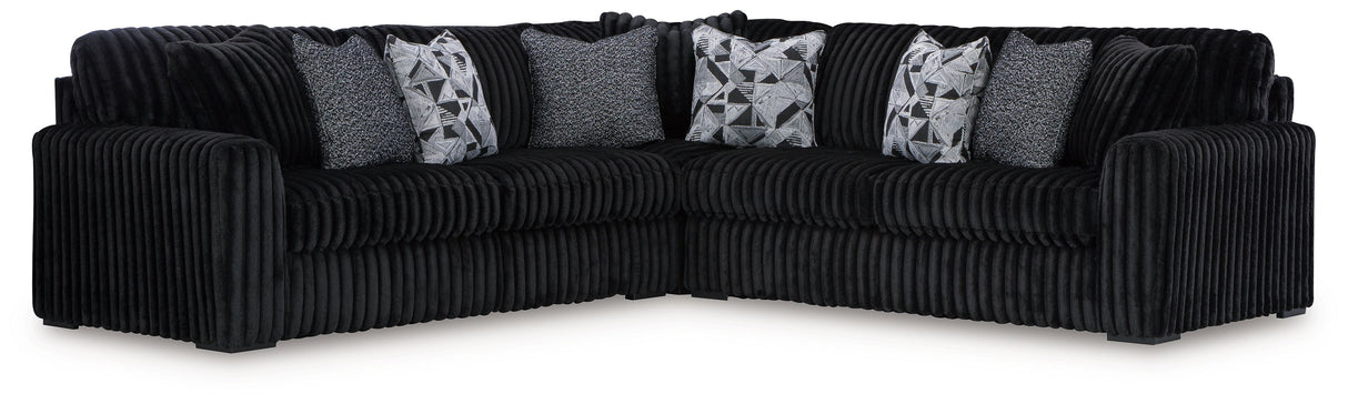 Midnight-Madness - Sectional Black 3 Pc. Sectional by Signature Design by Ashley® | Bel Furniture