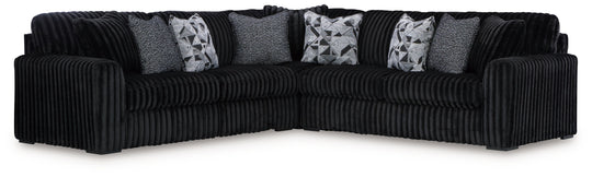 Midnight-Madness - Sectional Black 3 Pc. Sectional by Signature Design by Ashley® | Bel Furniture