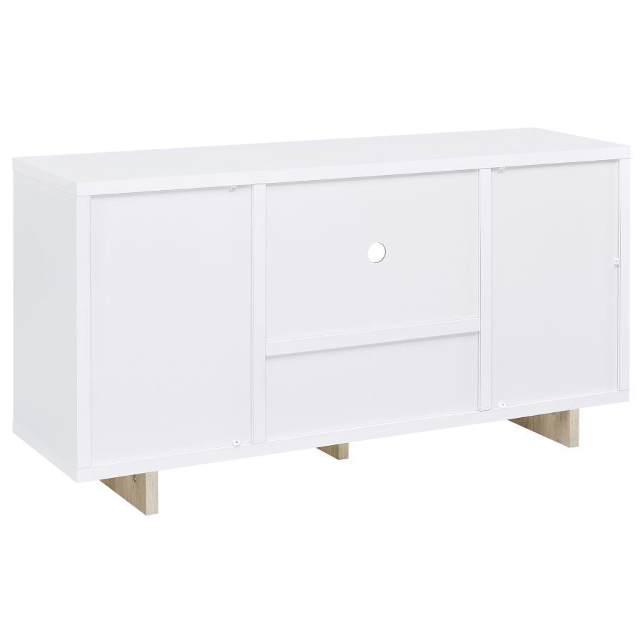 Dalton - 2 Door Storage Credenza - White And Distressed Pine by CoasterEveryday | Bel Furniture