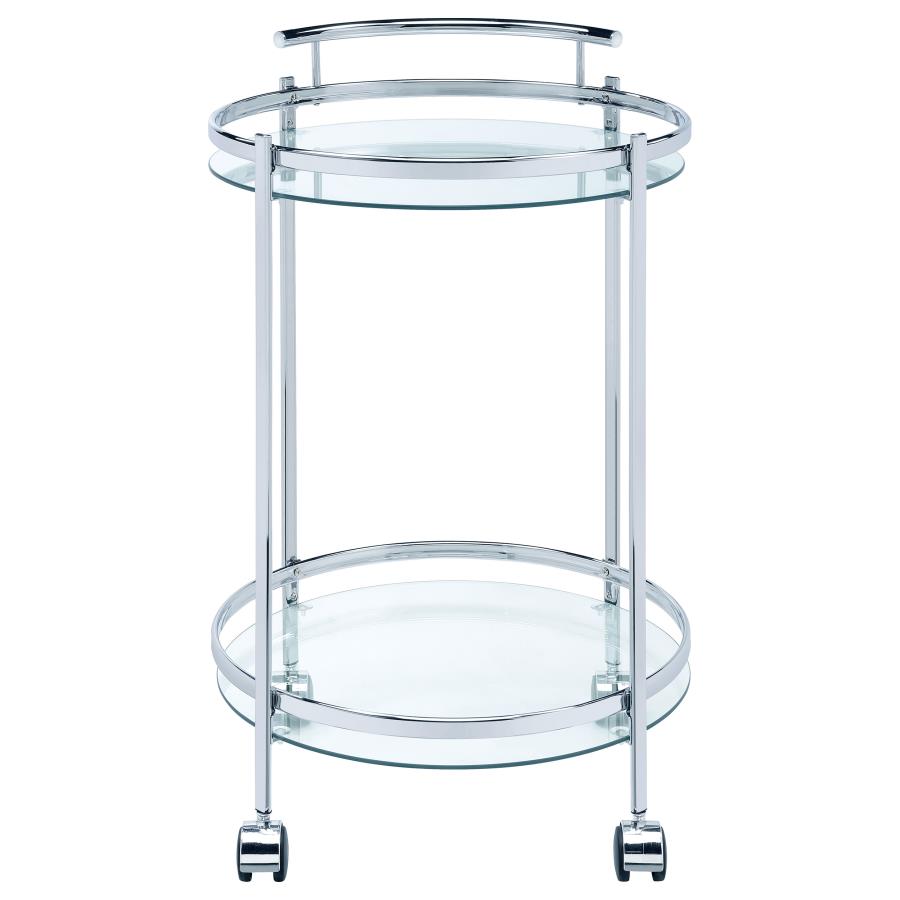 Chrissy - Round Glass Shelf Metal Bar Cart