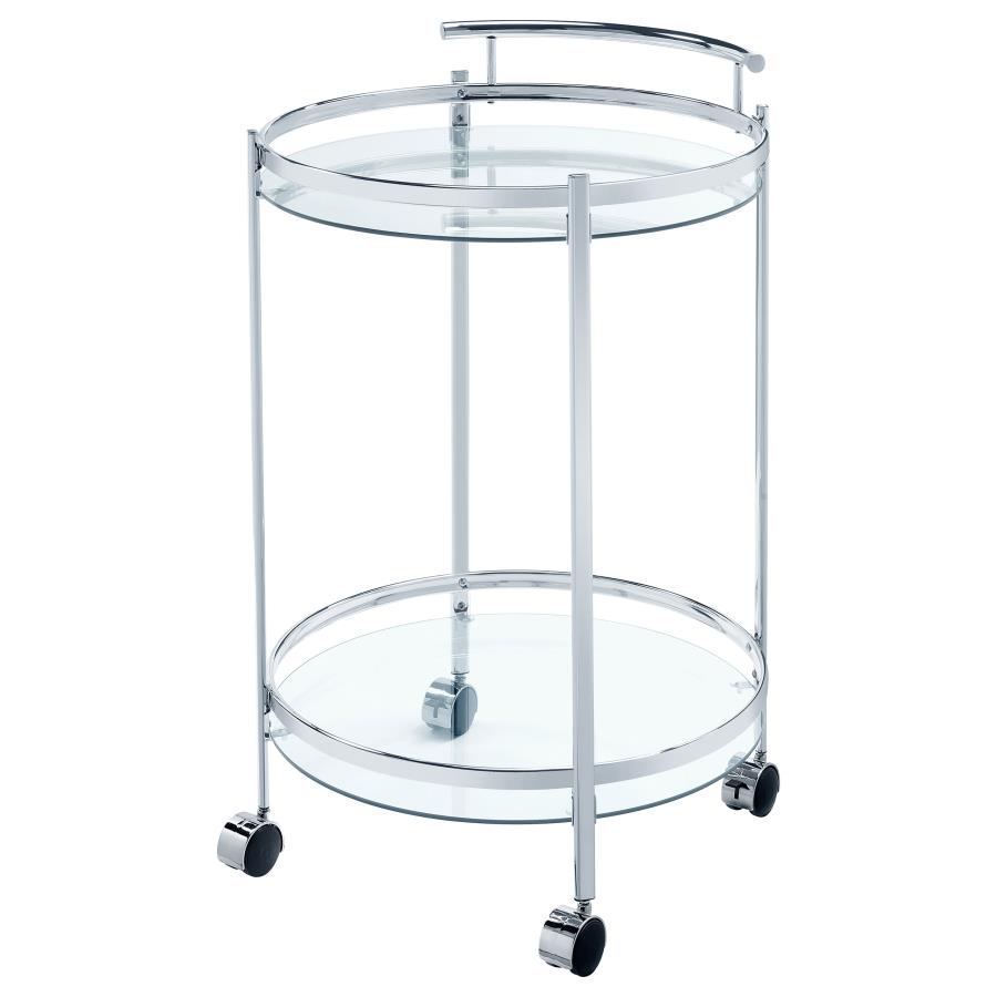 Chrissy - Round Glass Shelf Metal Bar Cart