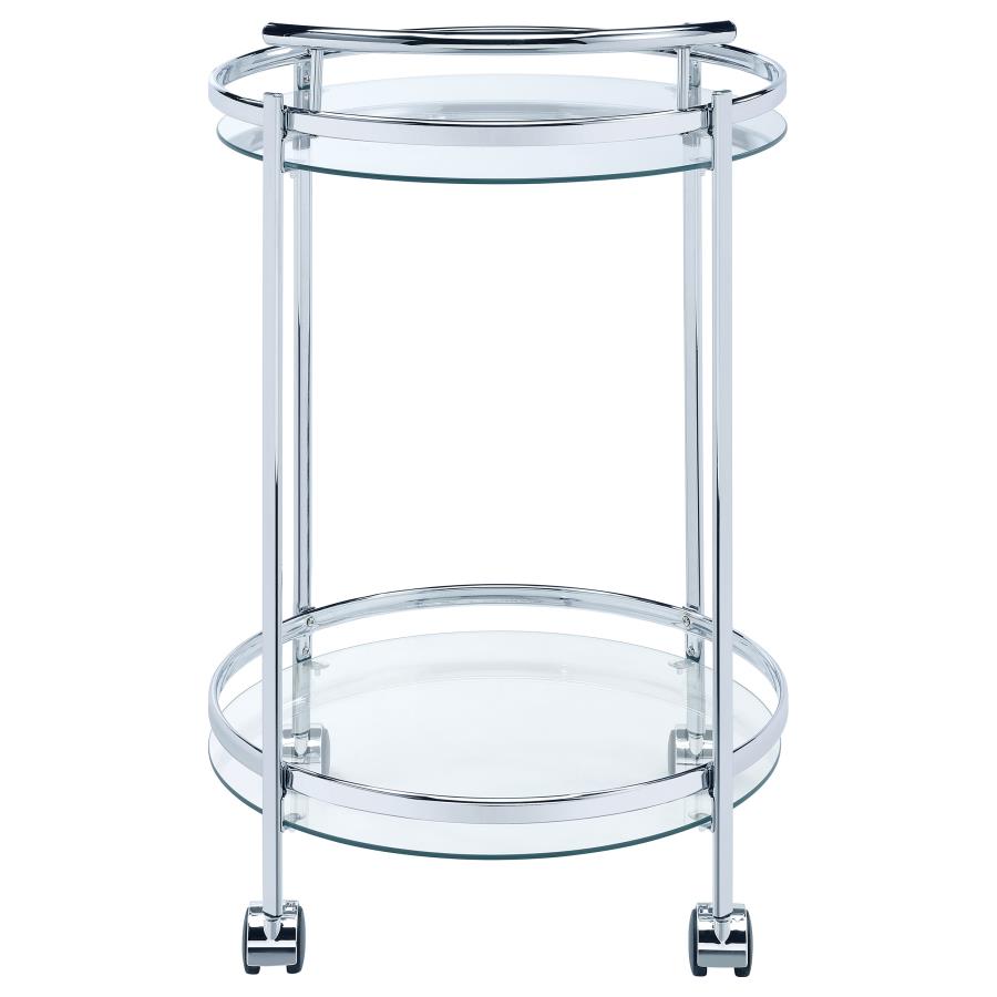 Chrissy - Round Glass Shelf Metal Bar Cart