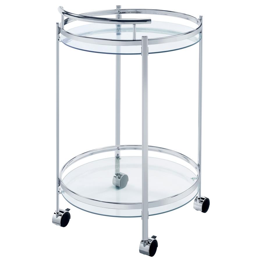 Chrissy - Round Glass Shelf Metal Bar Cart