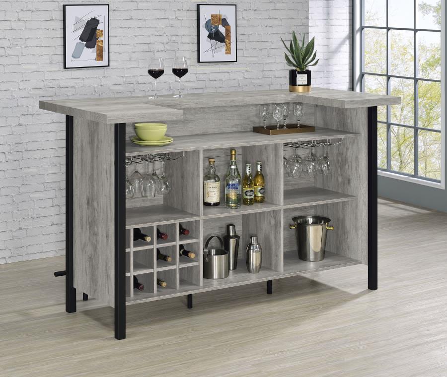 Bellemore - Freestanding Home Bar Wine Cabinet - Gray Driftwood