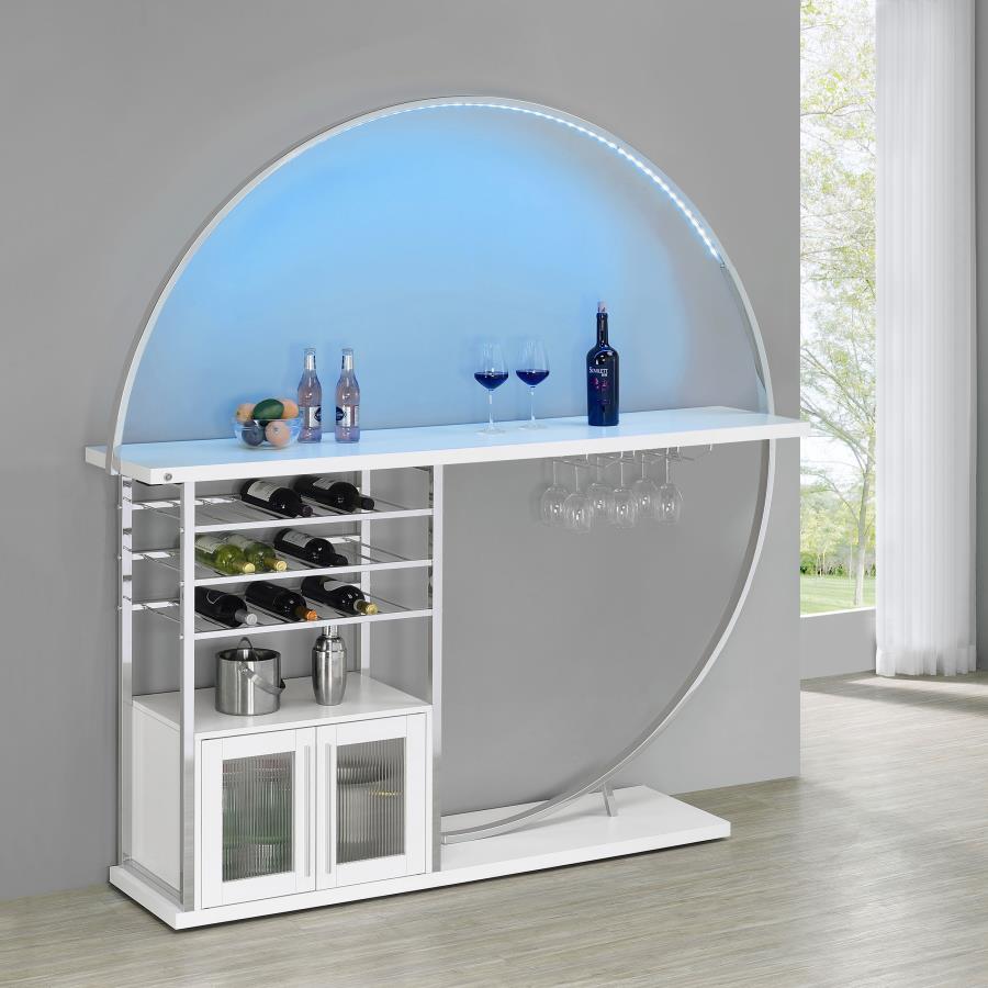 Risley - 2-Door Circular LED Home Bar With Wine Storage