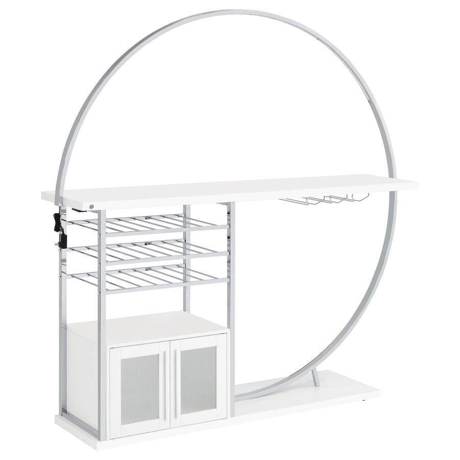 Risley - 2-Door Circular LED Home Bar With Wine Storage