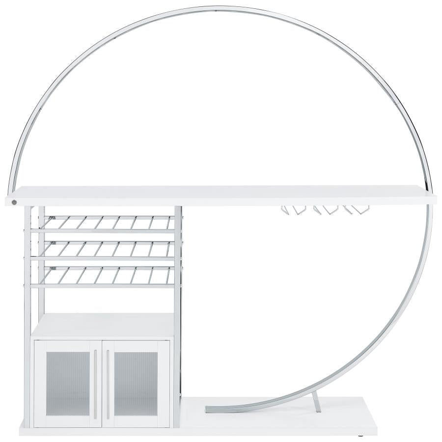 Risley - 2-Door Circular LED Home Bar With Wine Storage