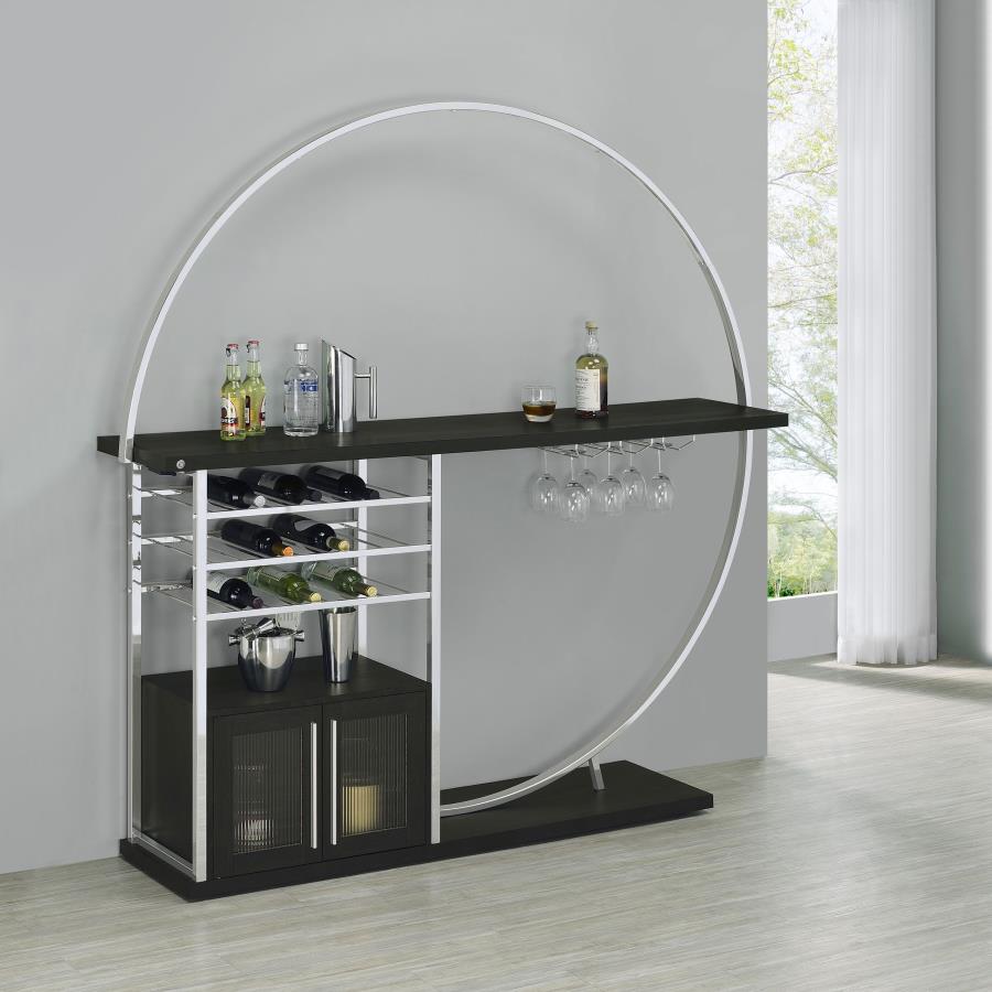 Risley - 2-Door Circular LED Home Bar With Wine Storage