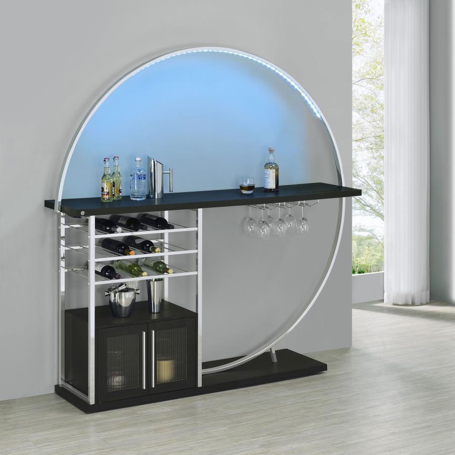 Risley - 2-Door Circular LED Home Bar With Wine Storage