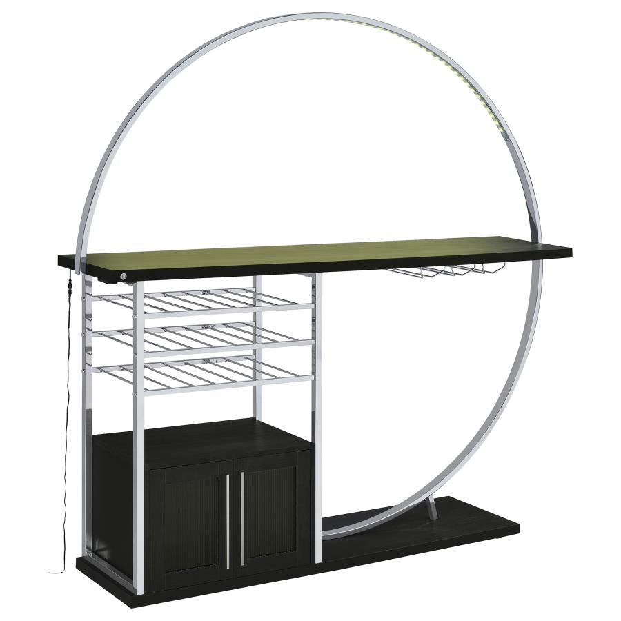 Risley - 2-Door Circular LED Home Bar With Wine Storage