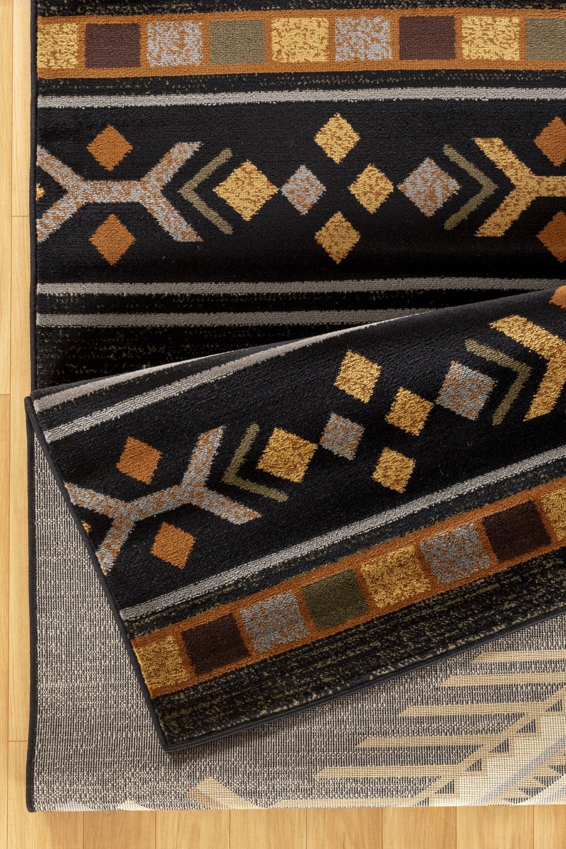 Tribes - 2'7" X 7'3" Southwest Area Rug Polypropylene - Black by Icona Home Decor | Bel Furniture