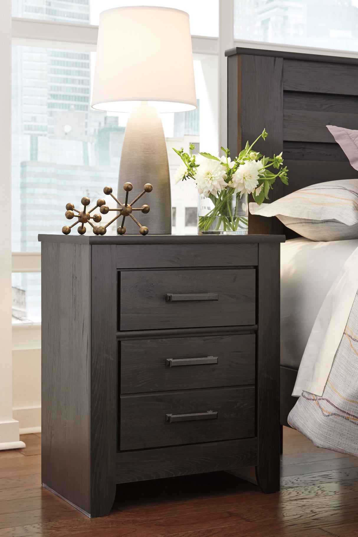 Brinxton - Charcoal - Two Drawer Night Stand by Signature Design by Ashley® | Bel Furniture