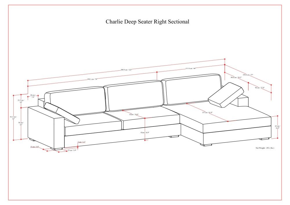 Charlie - Upholstered Deep Seater Sectional Sofa by Simpli-Home | Bel Furniture