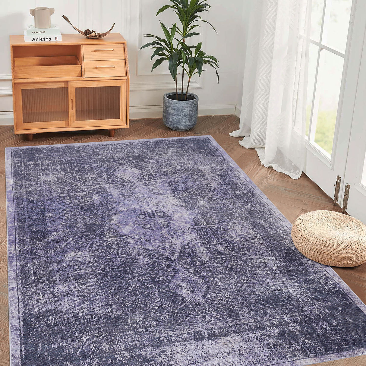 Maval - 3' X 5' Washable Area Rug - Anthracite by Naar Rug | Bel Furniture