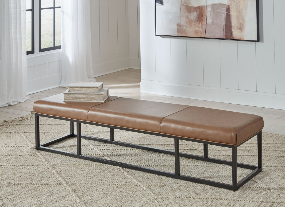 Joston - Caramel - Accent Bench by Signature Design by Ashley® | Bel Furniture