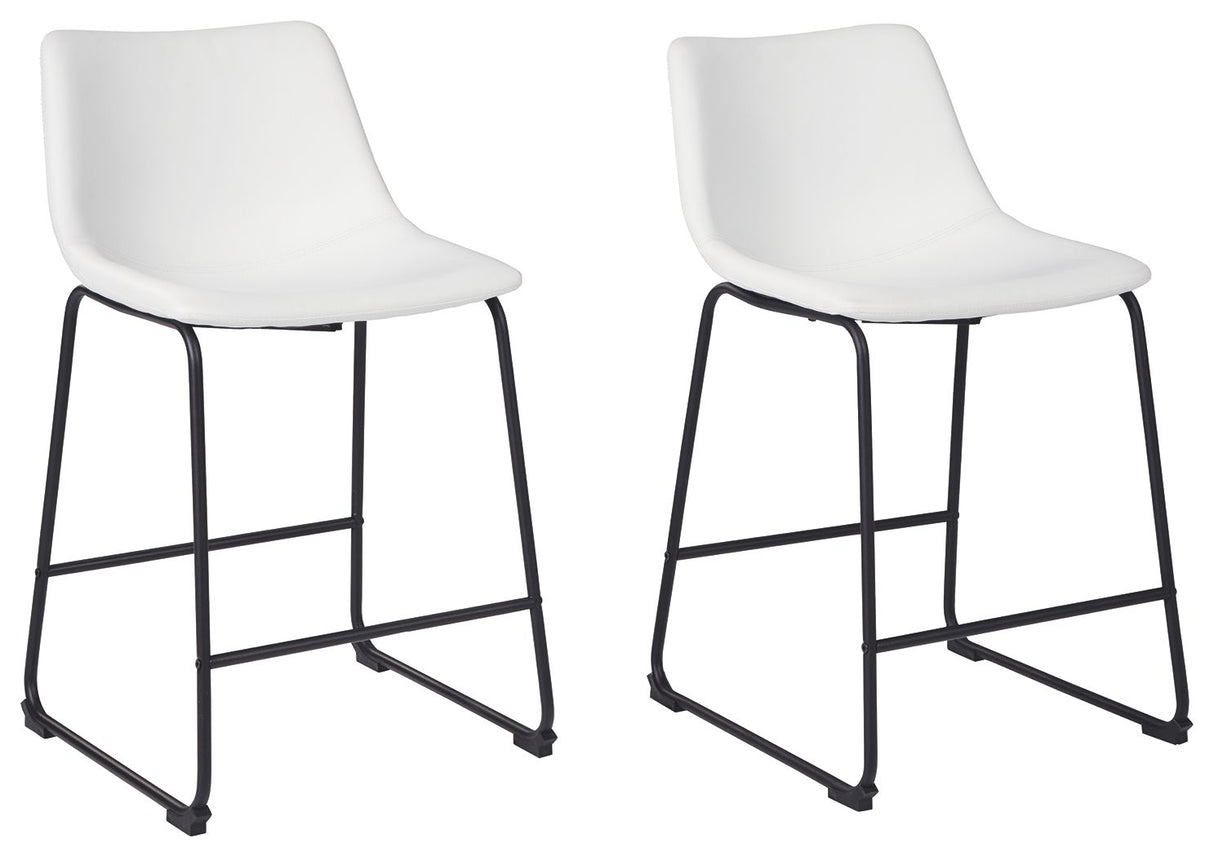 Centiar - Upholstered Barstool (Set of 2) White 19''W x 22''D x 35''H by Signature Design by Ashley® | Bel Furniture