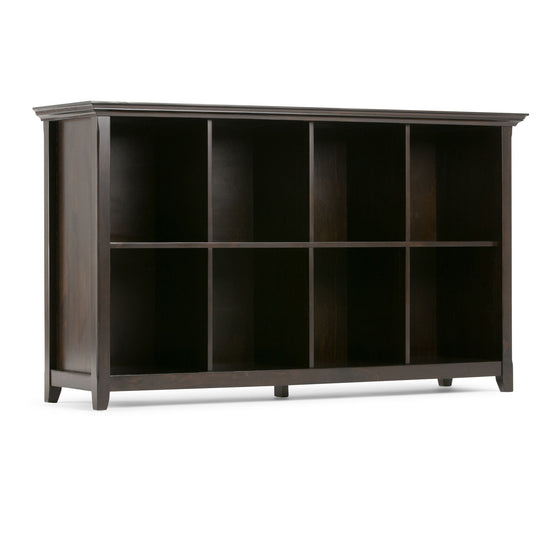 Amherst - Cube Storage Bookcase Dark Brown 57"W x 15.75"D x 33"H by Simpli-Home | Bel Furniture
