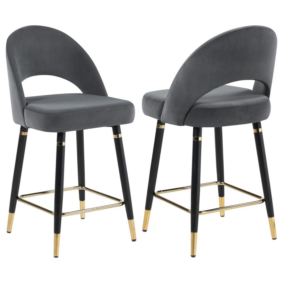 Lindsey Velvet Upholstered Counter Chair (Set of 2)