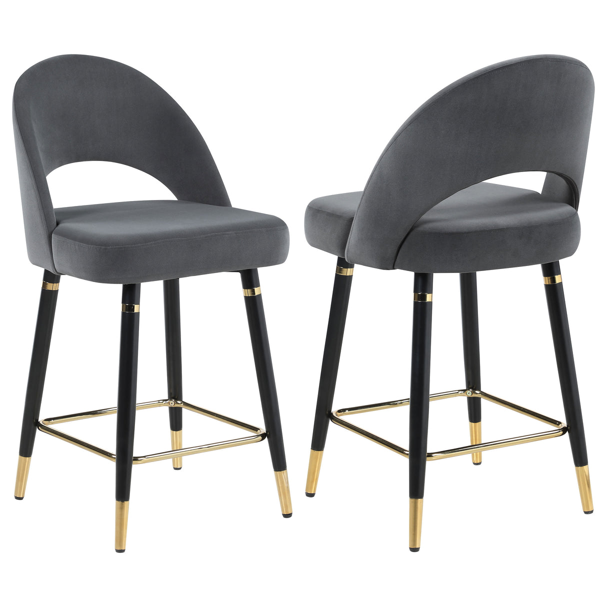Lindsey Velvet Upholstered Counter Chair (Set of 2)