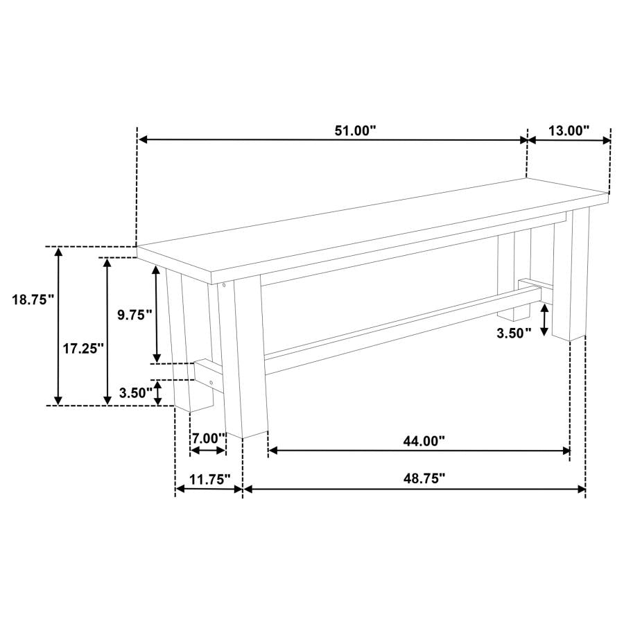 Cardova - 51" Solid Wood Dining Bench - Vineyard Oak