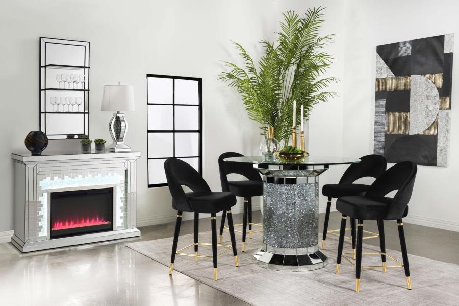 Lindsey Velvet Upholstered Counter Chair (Set of 2)