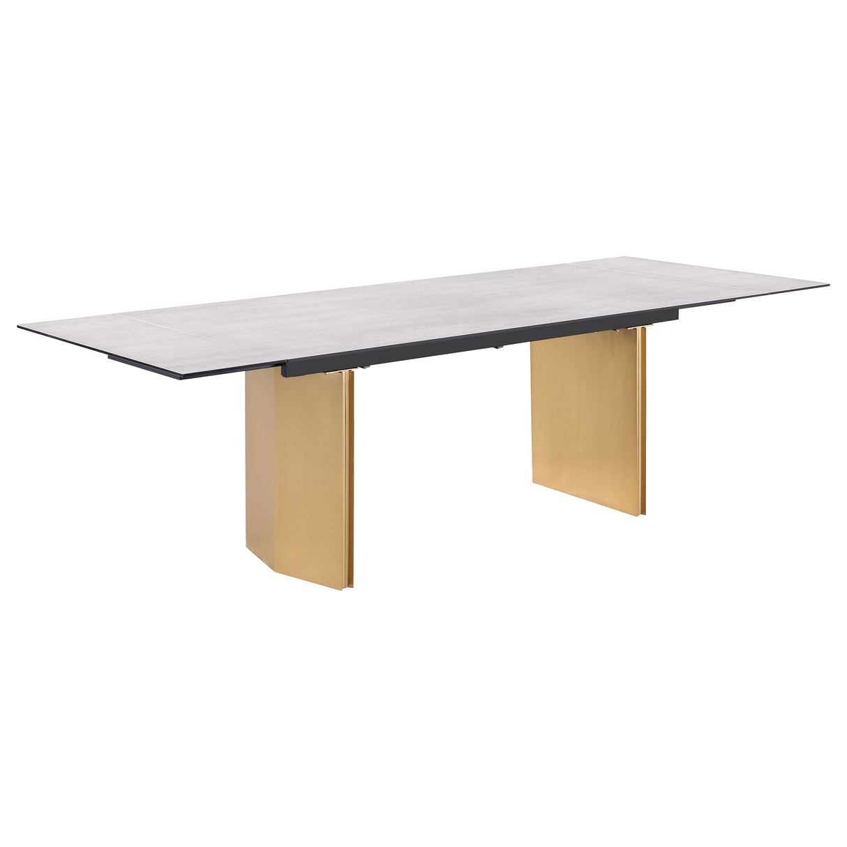 Vesa - Glass Top Extension Dining Table - Beige