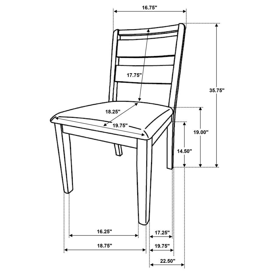 Duncan - Ladder Back Dining Side Chair (Set of 2) - Washed Oak