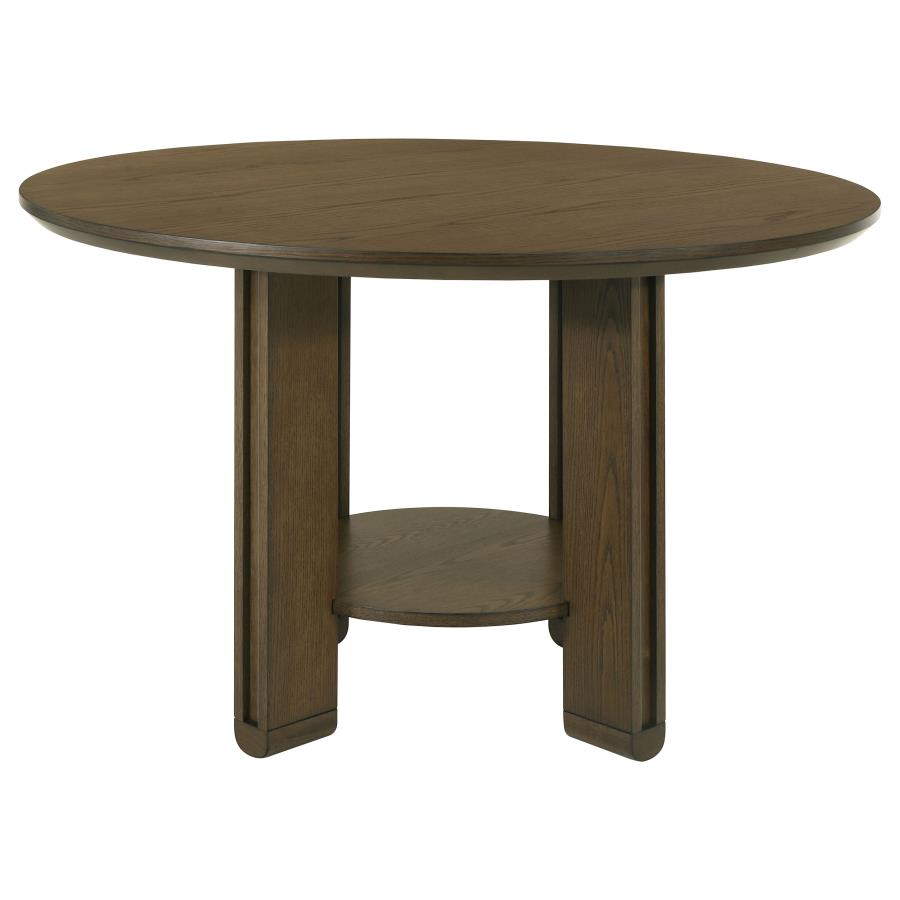 Ottowa - 5 Piece Round Wood Dining Room Table Set - Brown